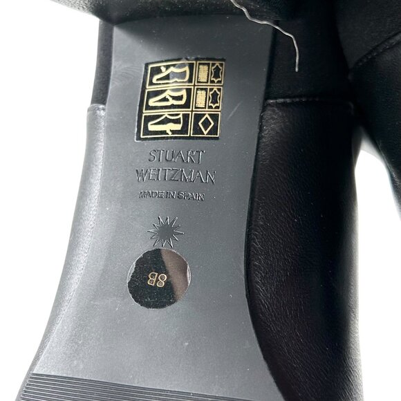 Stuart Weitzman Linsi Leather Pointed Toe Heeled Over the Knee Boots - Picture 8 of 13